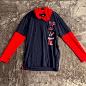 Houston Texans Hooded Shirt Kids L (14/16) Navy Red American‎ Football Team NFL